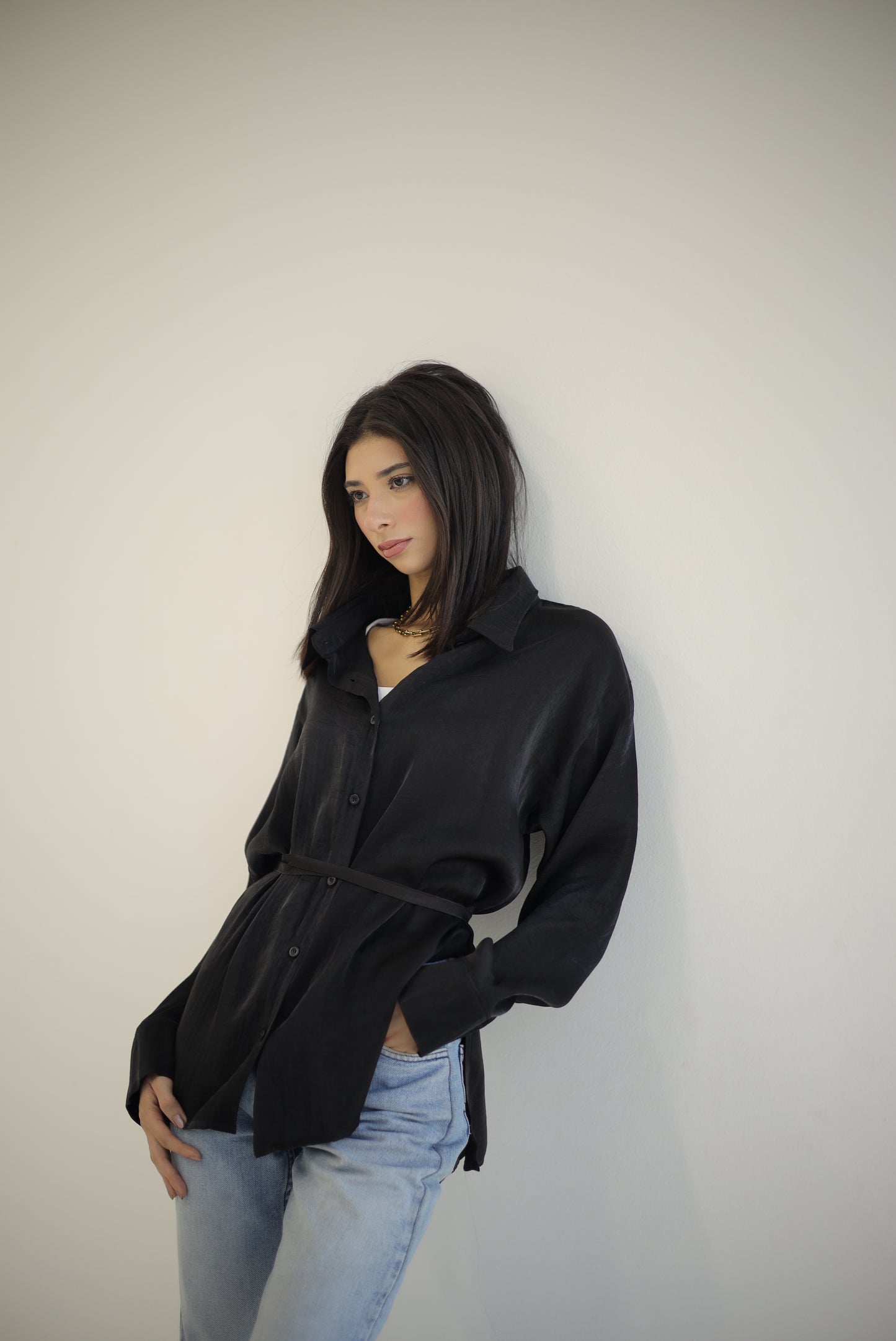 Shimmer Shirt In Black