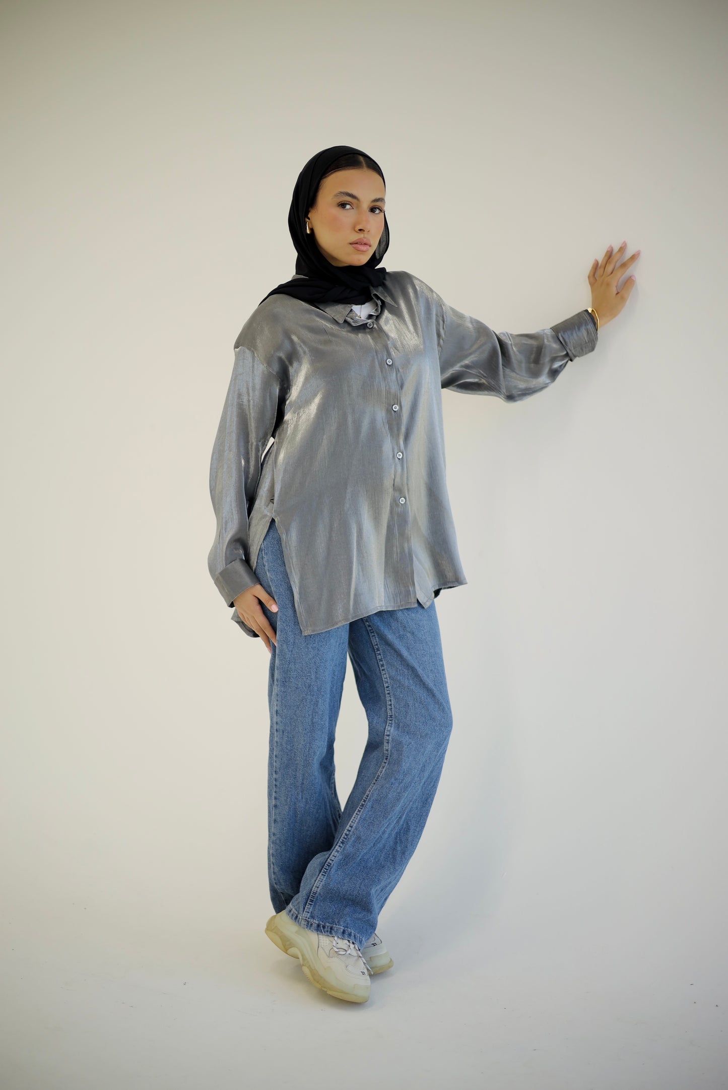 Shimmer Shirt In Grey