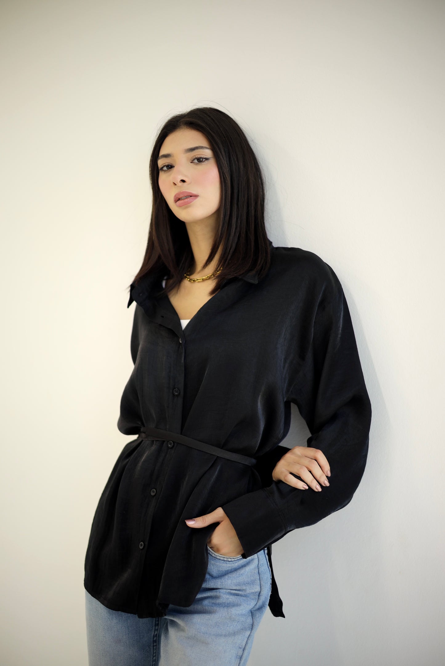 Shimmer Shirt In Black