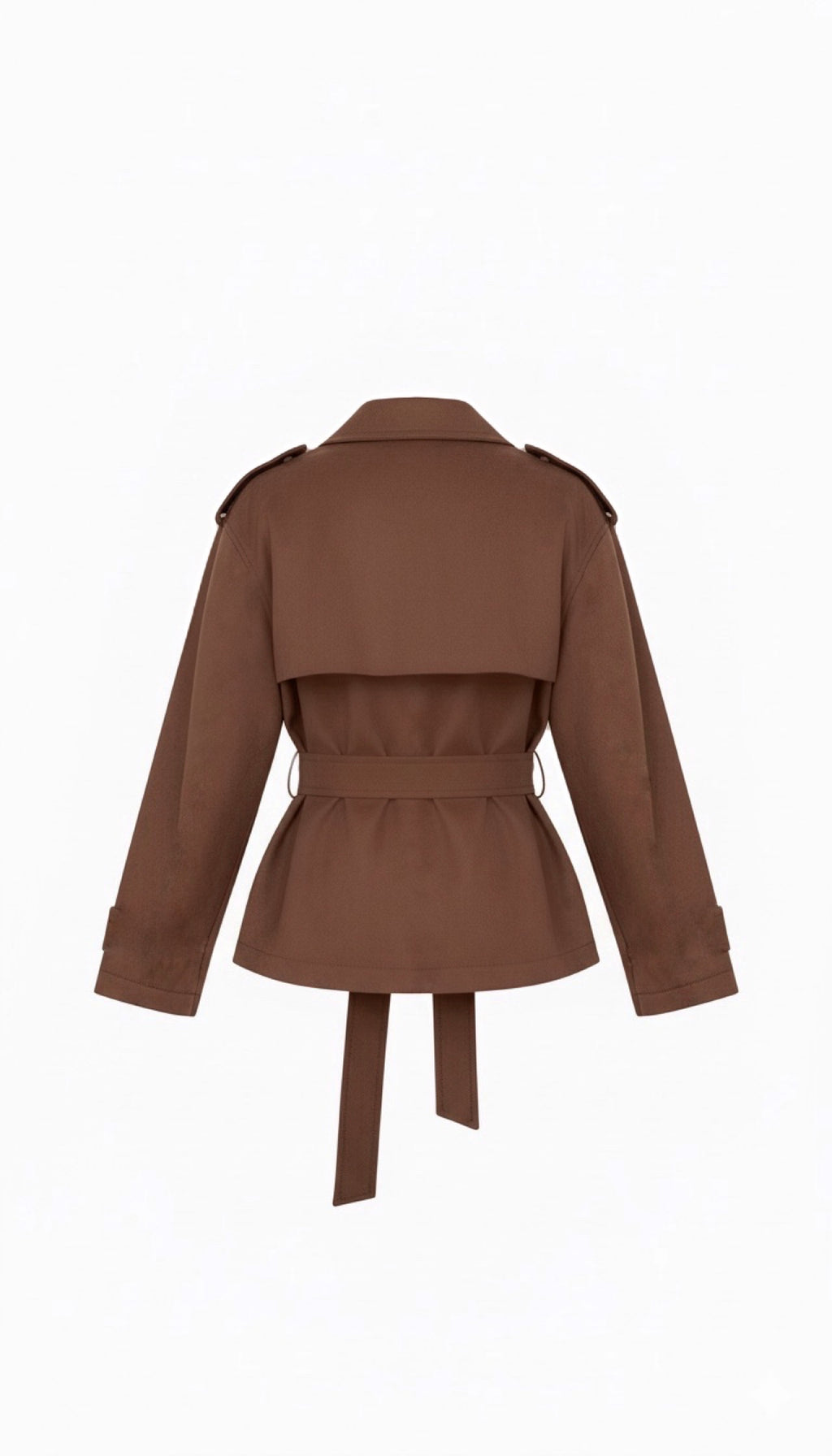Suede trench coat with belt