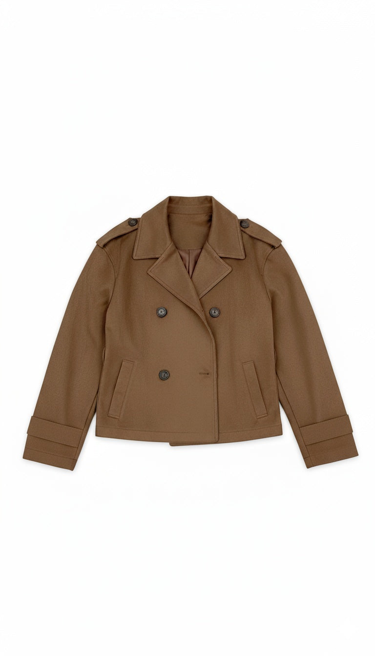 Suede trench coat with belt