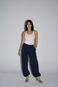 Smart striped balloon trousers