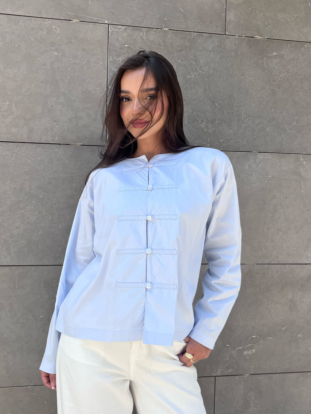 Mandarin Flowing Overshirt