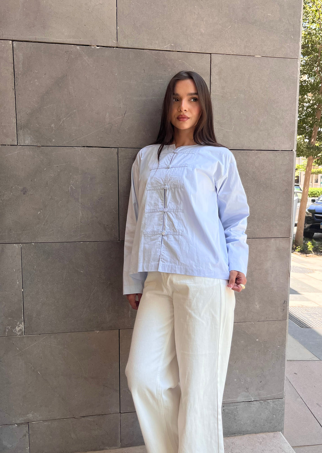 Mandarin Flowing Overshirt