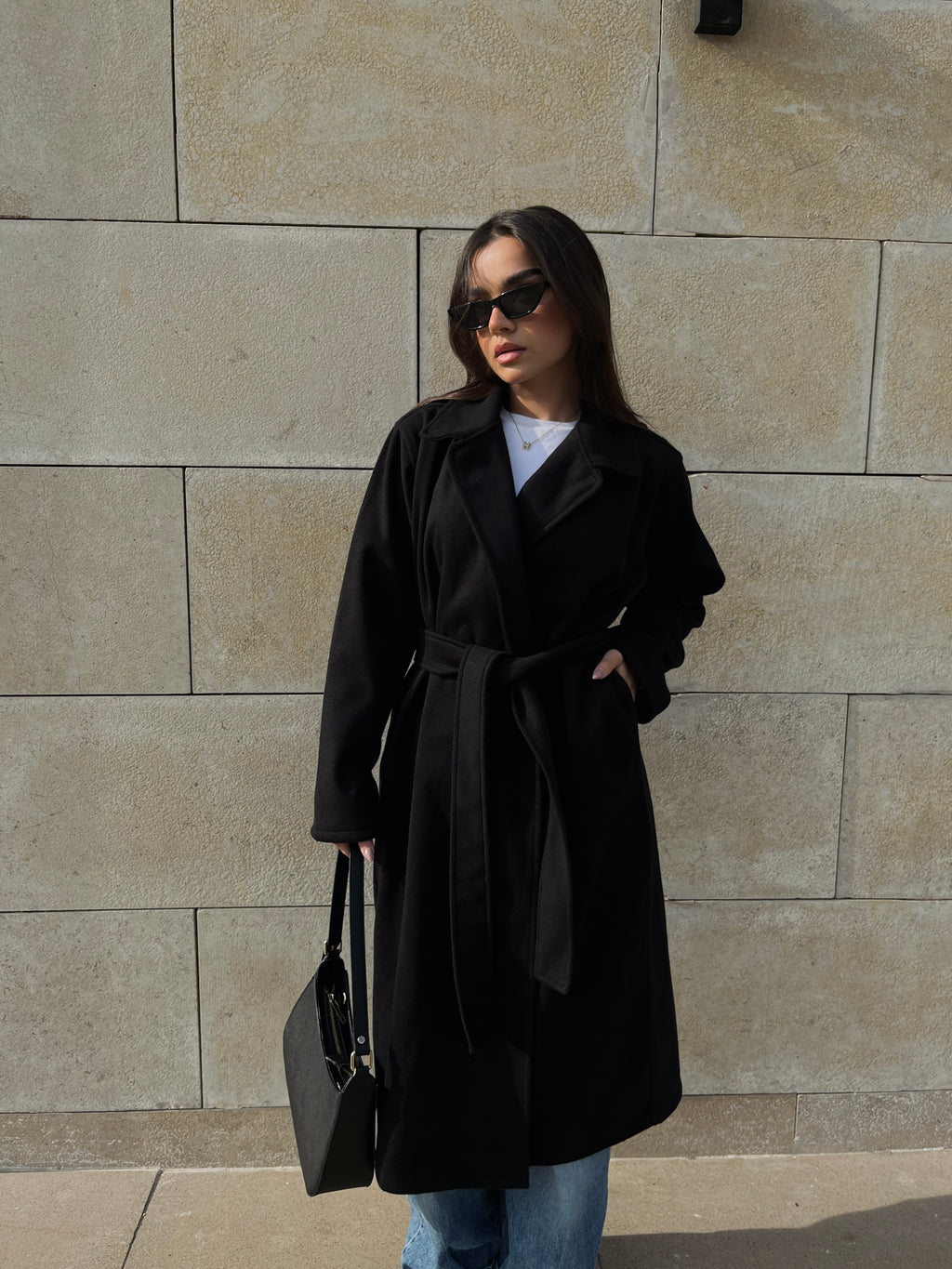Wool Coat With Belt