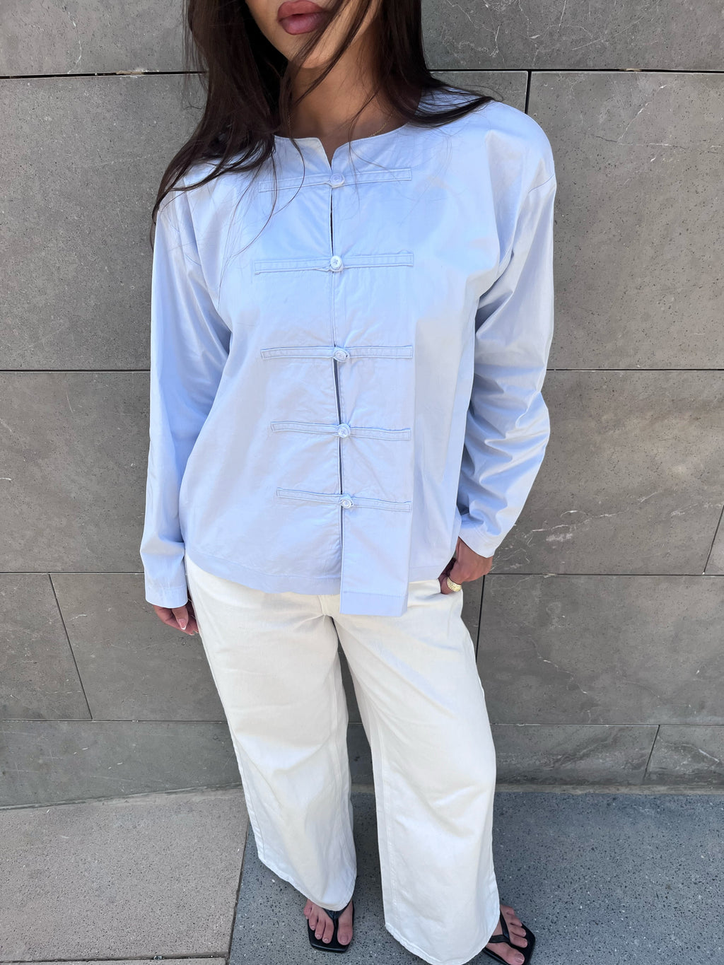 Mandarin Flowing Overshirt