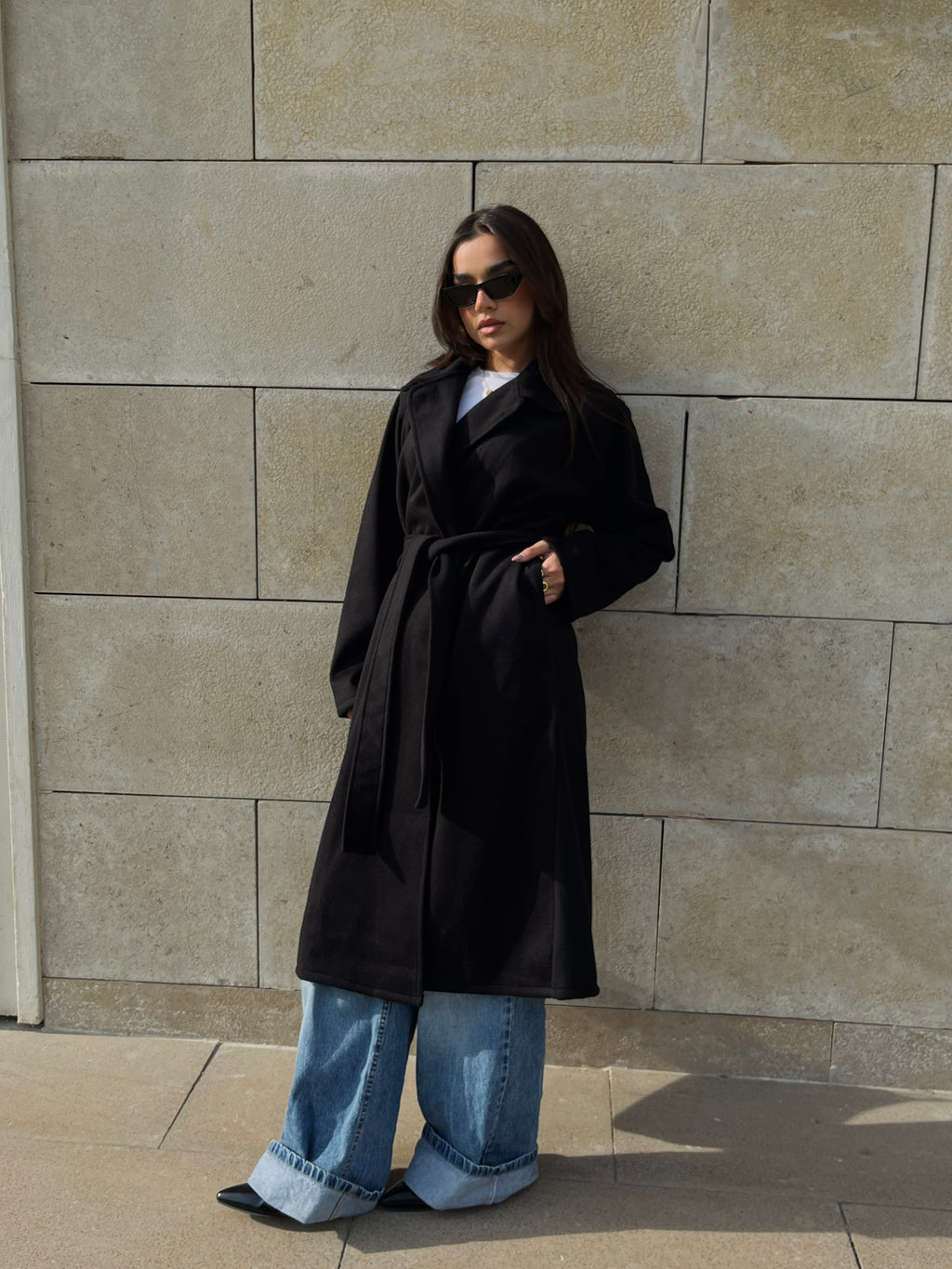 Wool Coat With Belt