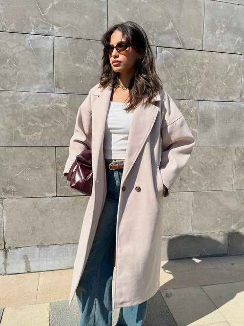 Long wool blend double-breasted coat (7762740674736)