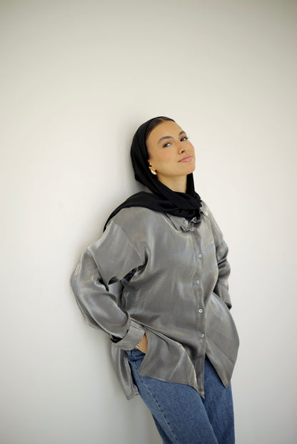 Shimmer Shirt In Grey