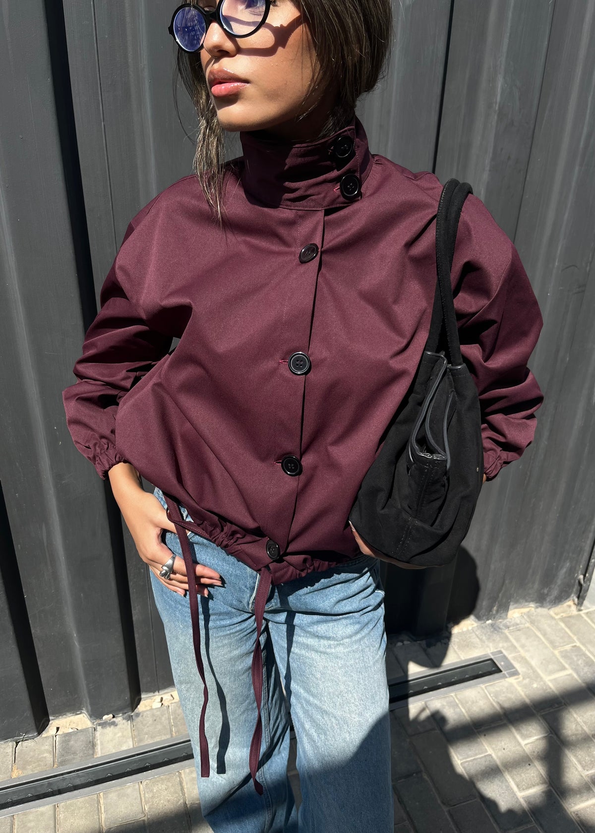 Oversized Drawstring Jacket