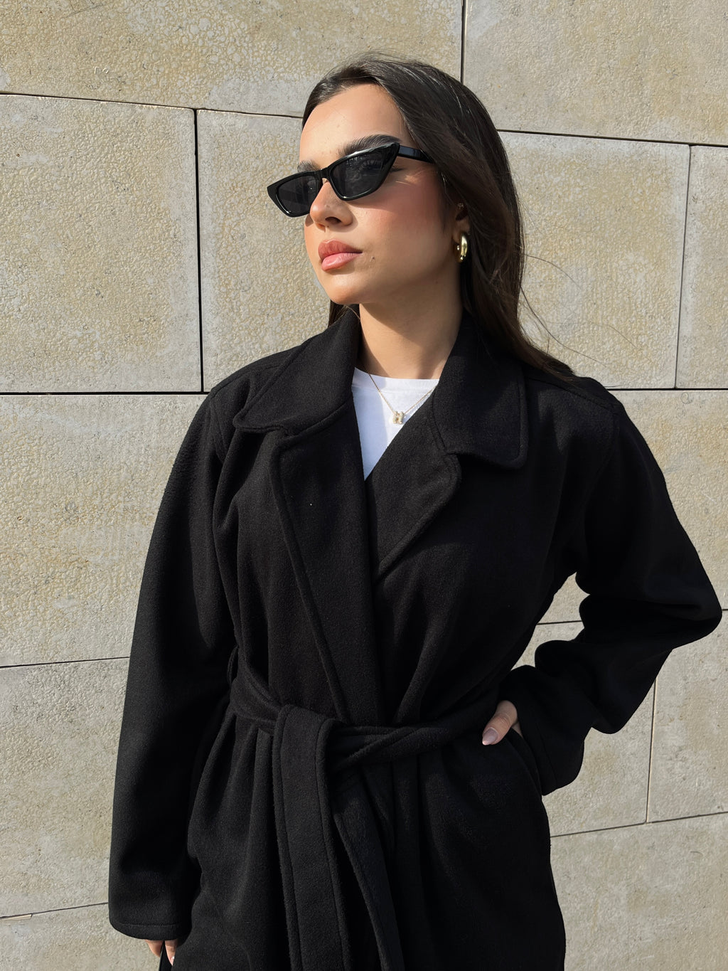 Wool Coat With Belt