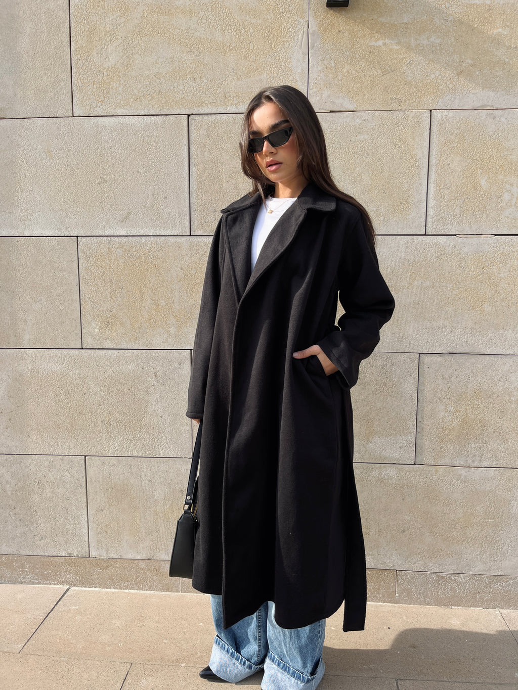 Wool Coat With Belt