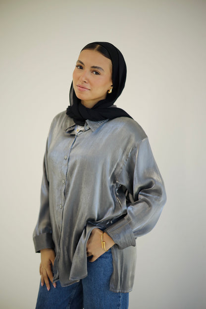 Shimmer Shirt In Grey